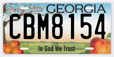 GA license plate CBM8154