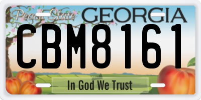 GA license plate CBM8161