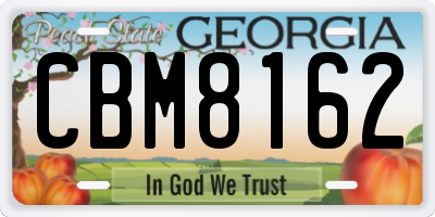 GA license plate CBM8162