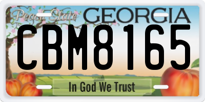 GA license plate CBM8165