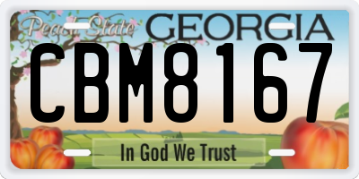 GA license plate CBM8167