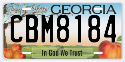 GA license plate CBM8184
