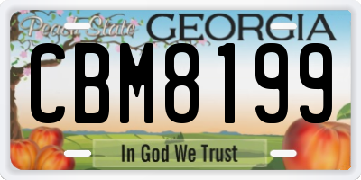 GA license plate CBM8199