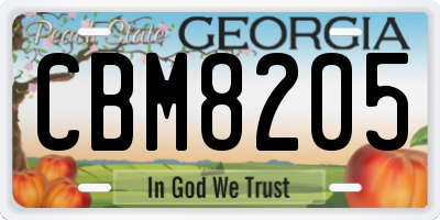 GA license plate CBM8205