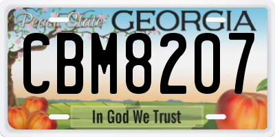 GA license plate CBM8207