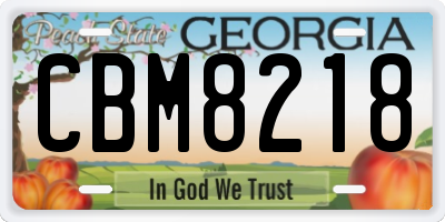 GA license plate CBM8218