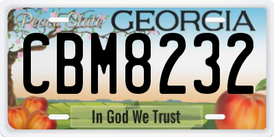 GA license plate CBM8232