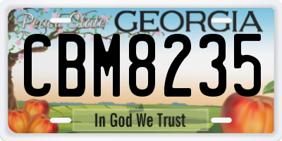 GA license plate CBM8235