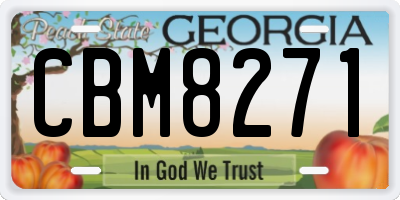 GA license plate CBM8271
