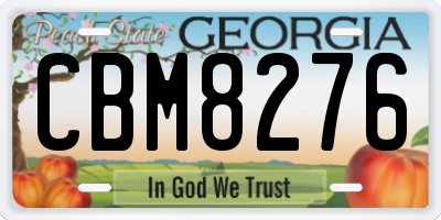 GA license plate CBM8276