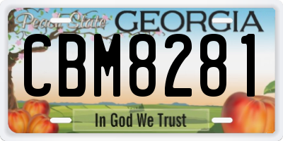 GA license plate CBM8281