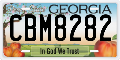 GA license plate CBM8282