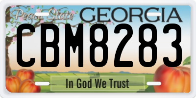 GA license plate CBM8283