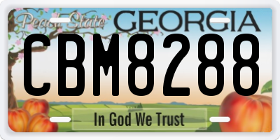 GA license plate CBM8288