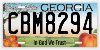 GA license plate CBM8294