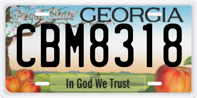 GA license plate CBM8318