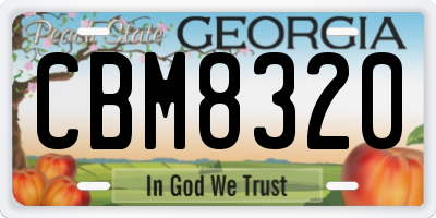 GA license plate CBM8320