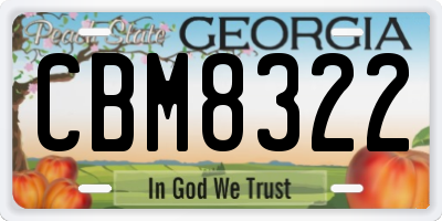 GA license plate CBM8322