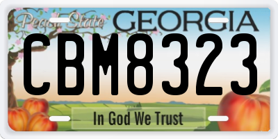 GA license plate CBM8323