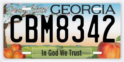 GA license plate CBM8342