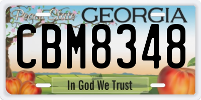 GA license plate CBM8348