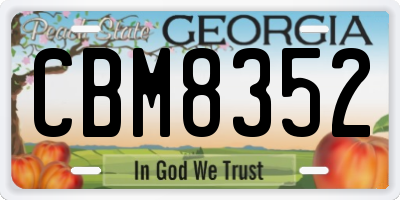 GA license plate CBM8352