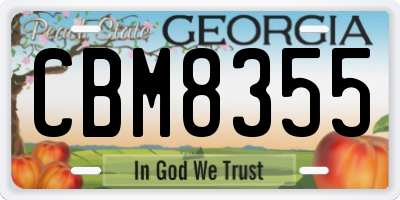 GA license plate CBM8355