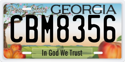 GA license plate CBM8356