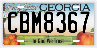 GA license plate CBM8367