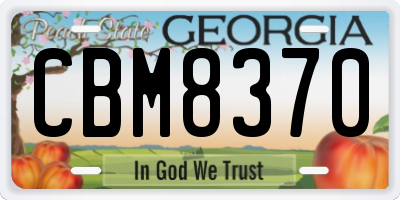 GA license plate CBM8370