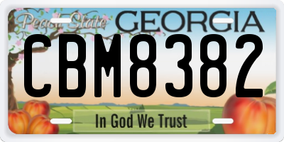 GA license plate CBM8382