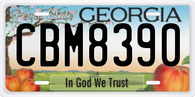 GA license plate CBM8390