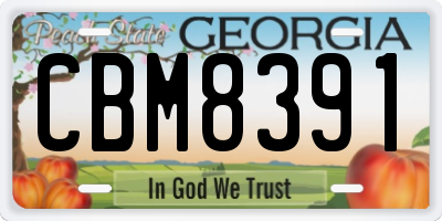 GA license plate CBM8391