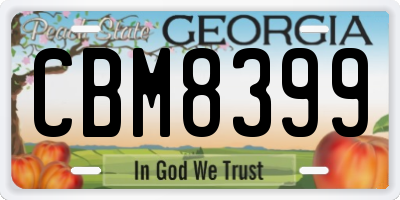 GA license plate CBM8399