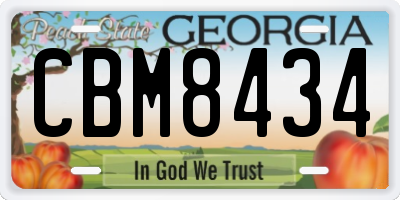 GA license plate CBM8434