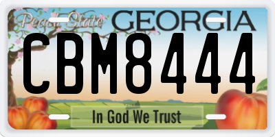 GA license plate CBM8444