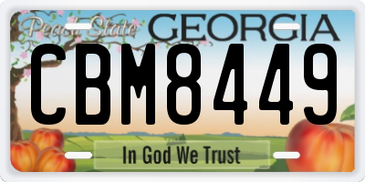 GA license plate CBM8449