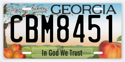 GA license plate CBM8451