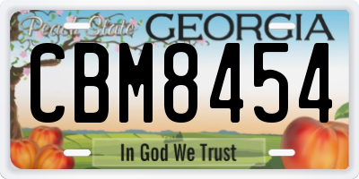 GA license plate CBM8454