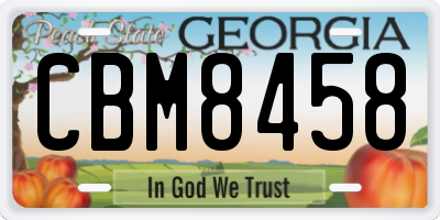 GA license plate CBM8458
