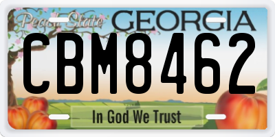 GA license plate CBM8462