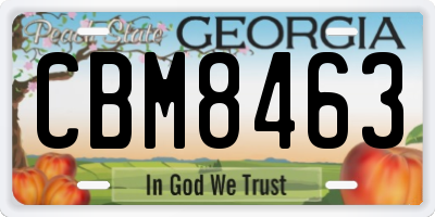 GA license plate CBM8463