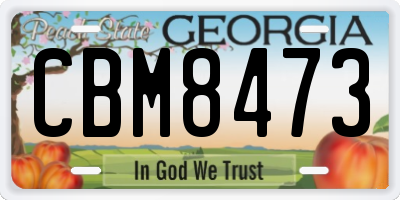 GA license plate CBM8473