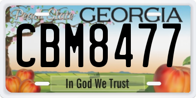 GA license plate CBM8477