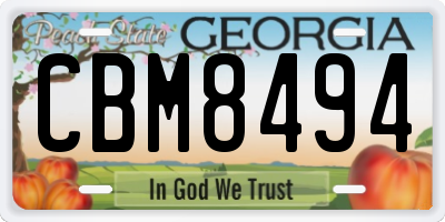 GA license plate CBM8494