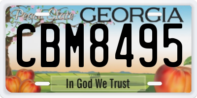 GA license plate CBM8495