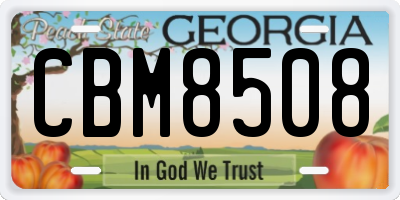 GA license plate CBM8508