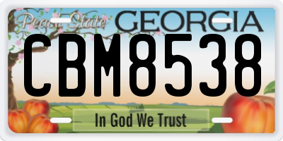 GA license plate CBM8538