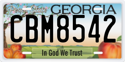 GA license plate CBM8542