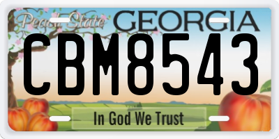 GA license plate CBM8543